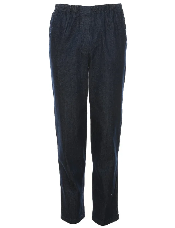 Dark Wash Denim Trousers - W30 L30 Trousers Bridal Satin