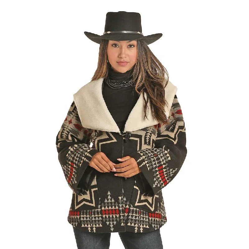 Powder River Outfitters Women's Aztec Cape Coat Cotton Linen Terry
