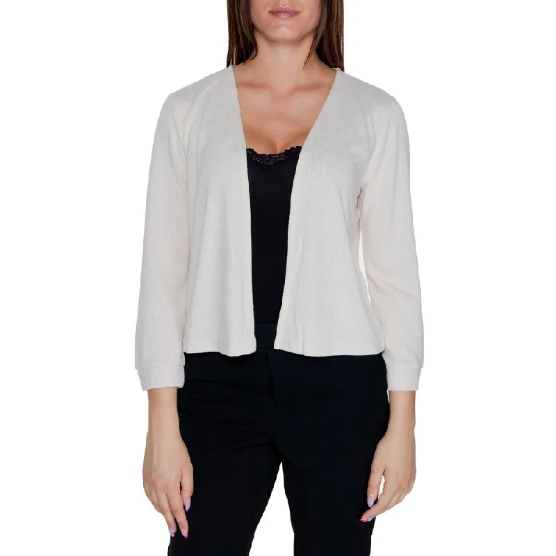 Street One Beige Viscose Cardigan Handmade Hand-knitted Hand-woven