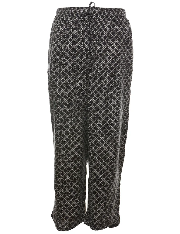 Geometric Pattern Trousers - W30 L26 Trousers Harem Relaxed Fit