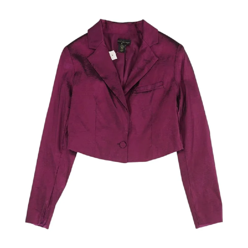 Magenta Solid Blazer High-End Women's Suit
