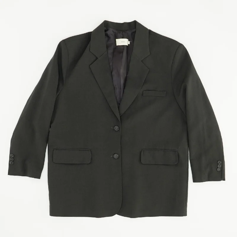 Charcoal Solid Blazer Silk Women's Blazer