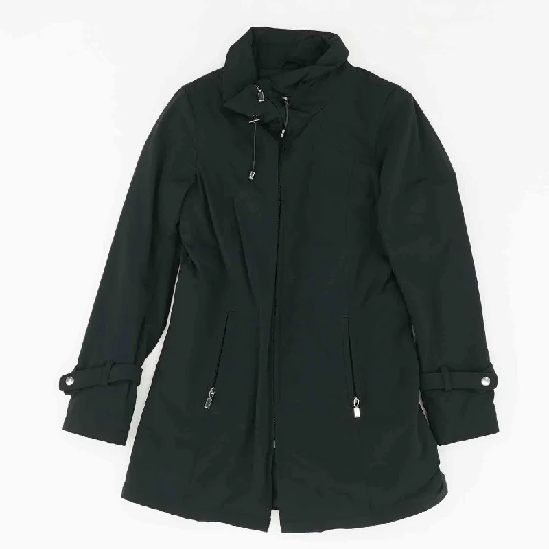 Black Coat Solid Print Jacquard