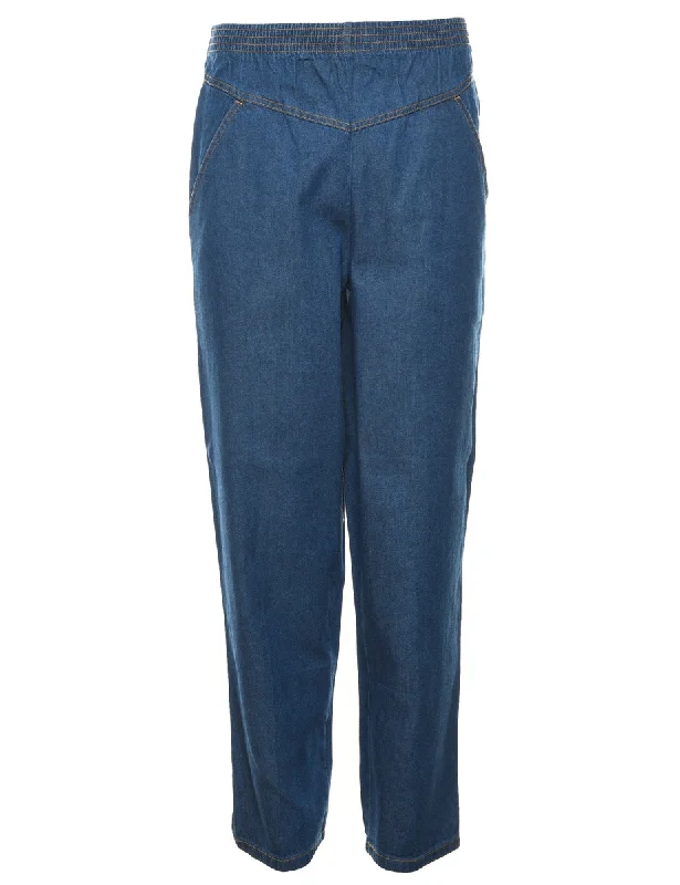 Elasticated Waist Denim Trousers - W26 L30 Trousers Business Professional