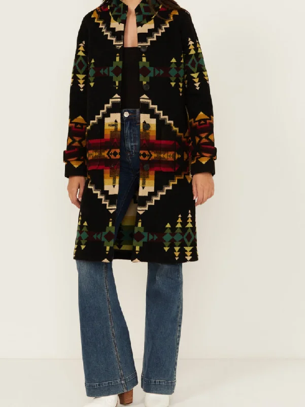 Pendleton Four Corners Wool Coat Rayon Velvet Corduroy