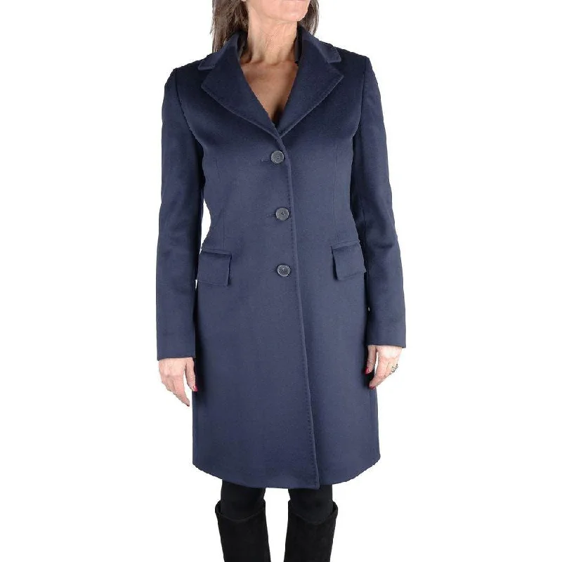 Made in Italy Blue Wool Women Coat Hooded Caped Scarf