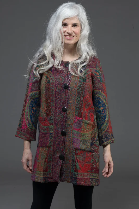 Jani Reversible Cardigan Pure Merino Wool Chenille Blend Fleece Blend Nylon Blend