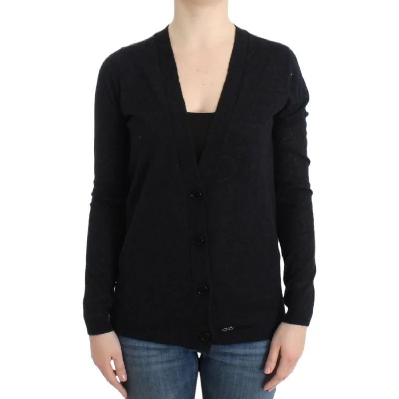 Costume National Elegant Deep V-neck Lightweight Cardigan Terry Blend Velvet Blend Canvas Blend Costume National Elegant Deep V-neck Lightweight Cardigan Terry Blend Velvet Blend Canvas Blend