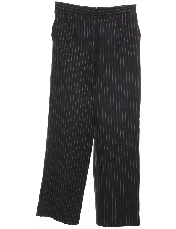 Talbots Striped Black & White Straight-Fit Trousers - W31 L30 Trousers Review Highly