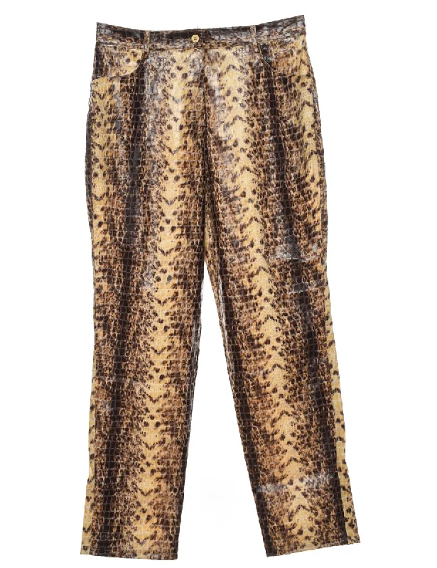 Snakeskin Pattern Trousers - W32 L30 Trousers stylish modern