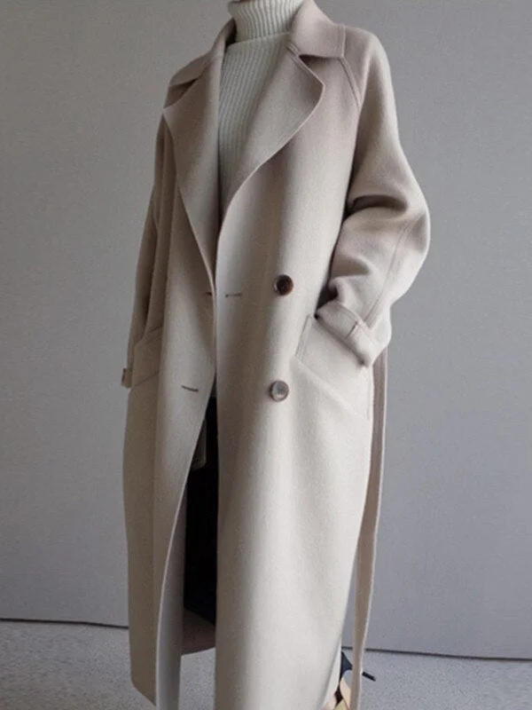 New Autumn Winter Women Woolen Coat Large Size Loose Woolen Coats Parka Anorak Hoodie