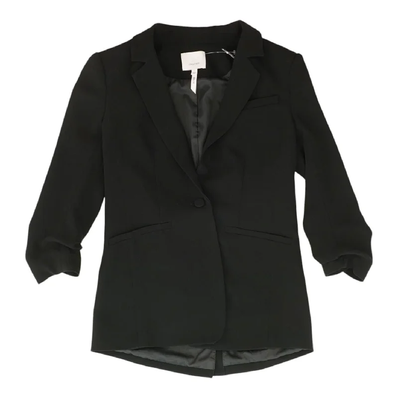 Black Solid Blazer Women's High-End Blazer