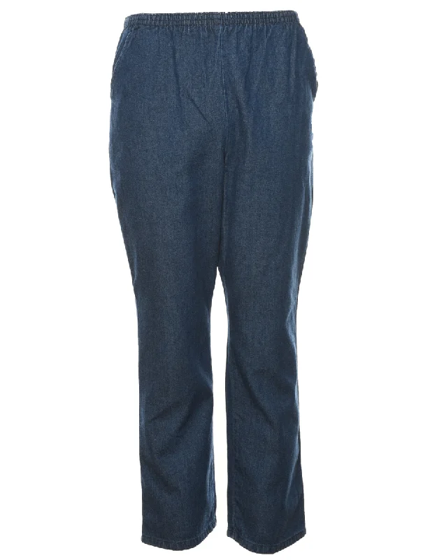 Elasticated Waist Denim Trousers - W24 L29 Trousers Ceremony Elegant