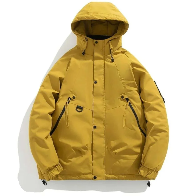Unisex Hooded and Padded Warm Coat Boat Neck Jacket Square Neck Jacket One-Shoulder Jacket