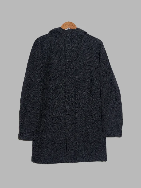 Ryuichiro Shimazaki Homme dark grey wool multi (eight) pocket hooded coat - M Lapel Coat Peter Pan Collar Coat Cowl Neck Coat
