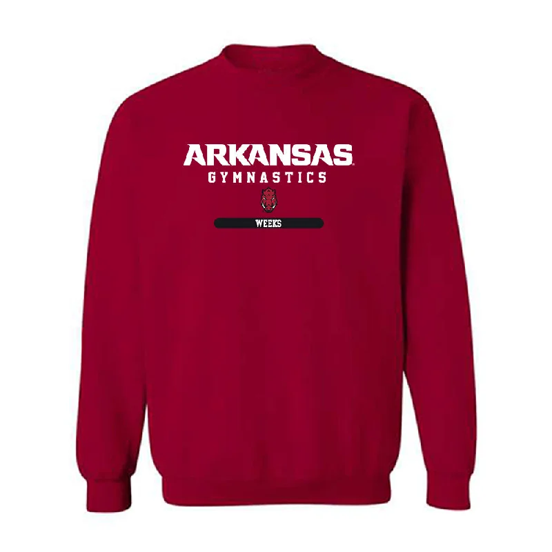 Arkansas - NCAA Women's Gymnastics : Julianna Weeks - Classic Shersey Crewneck Sweatshirt Hoodie with Hidden Zipper Minimalist Clean