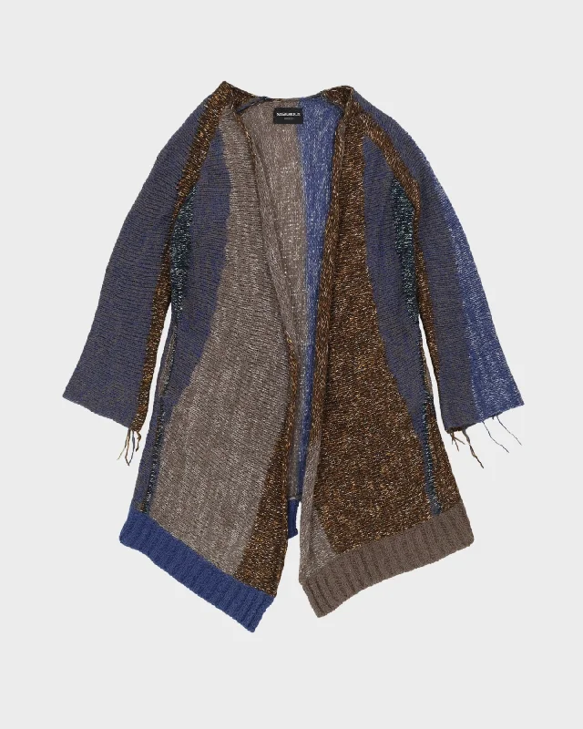 Zadig & Voltaire Blue Knitted Cardigan - M Mesh Blend Leather Blend Suede Blend