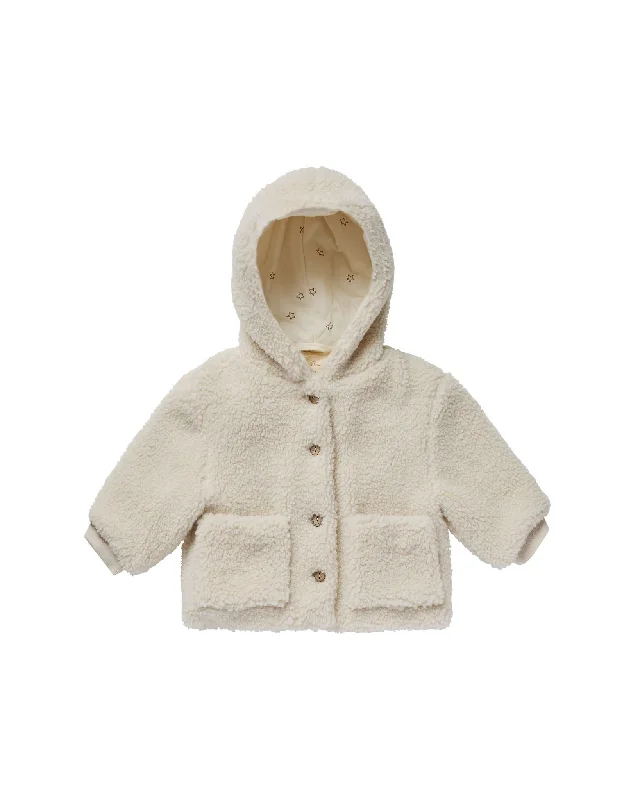 Rylee + Cru Natural Shearling Baby Coat Trapeze Tunic Caftan