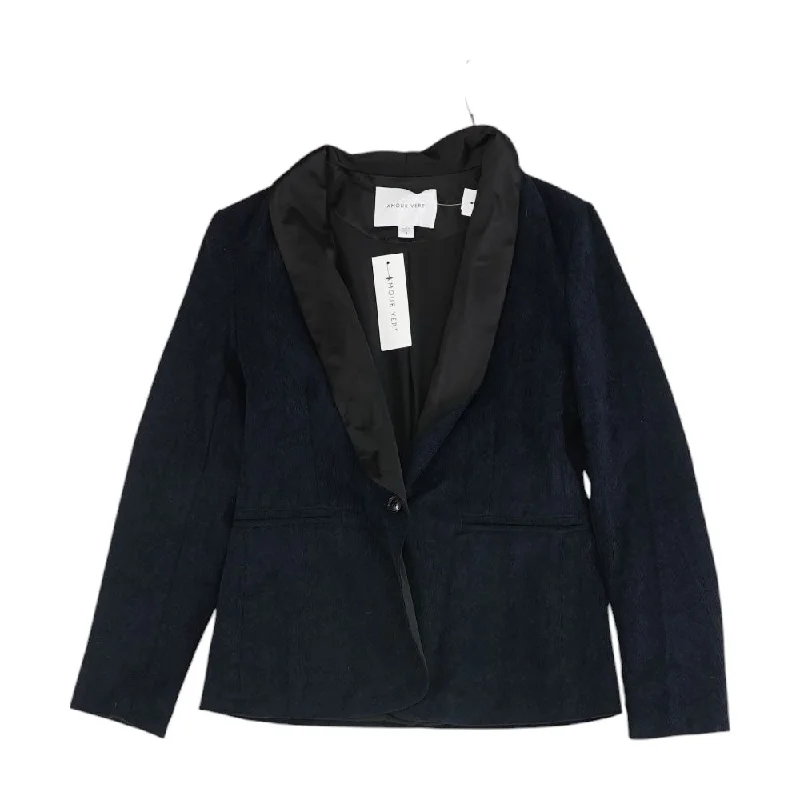 Navy Solid Blazer Women's Professional Jacket