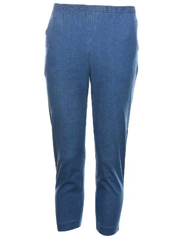 Alfred Dunner Medium Wash Denim Trousers - W26 L24 Trousers fashionable trendy