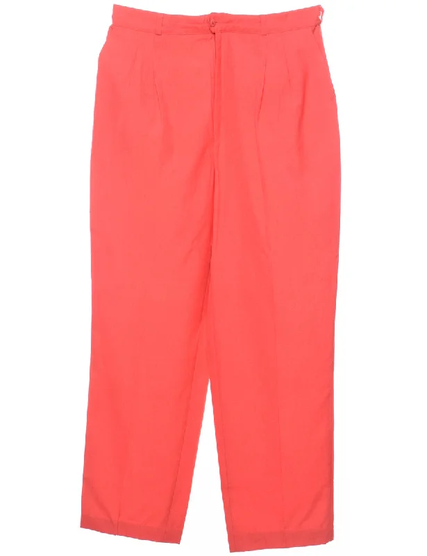 Red Trousers - W32 L28 Trousers Palazzo Wide Leg