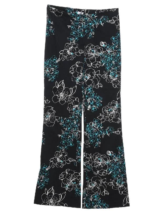 Floral Print Trousers - W30 L32 Trousers stylish elegant