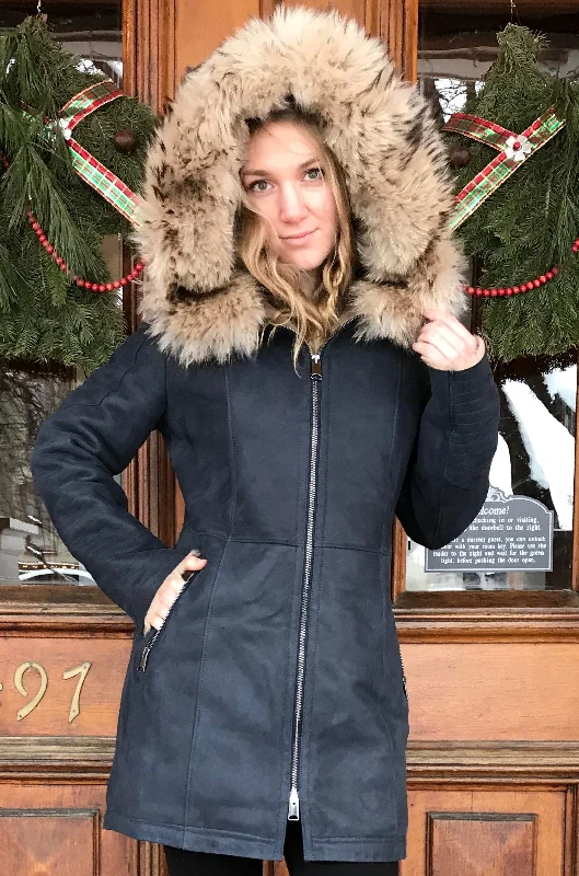 Bergen of Norway Kimberly Shearling Coat ON SALE! Print Jacquard Embroidered