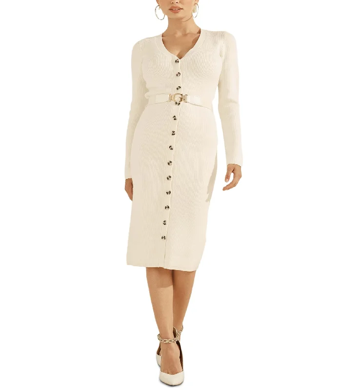 Guess Luis Belted Cardigan Dress Stretchy Elastic Breathable
