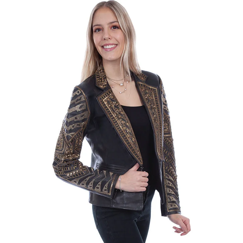 Beaded Lamb Blazer Linen Women's Suit