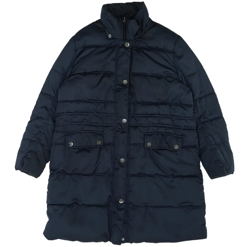 Navy Puffer Coat Fleece Down Feather