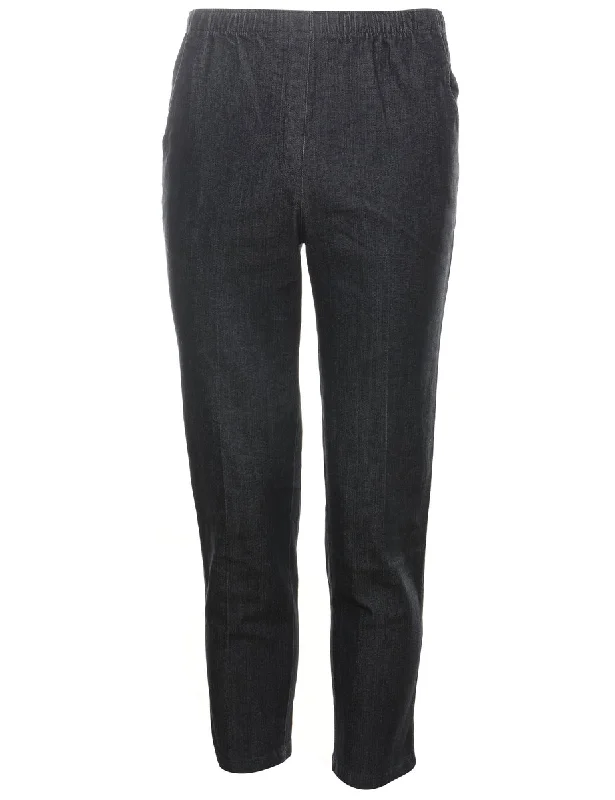 Dark Wash Denim Trousers - W28 L28 Trousers trendy modern