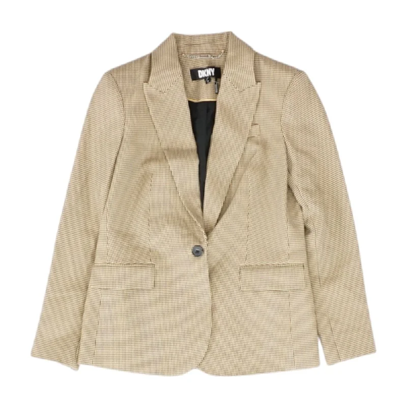 Tan Houndstooth Blazer Women's Classic Blazer