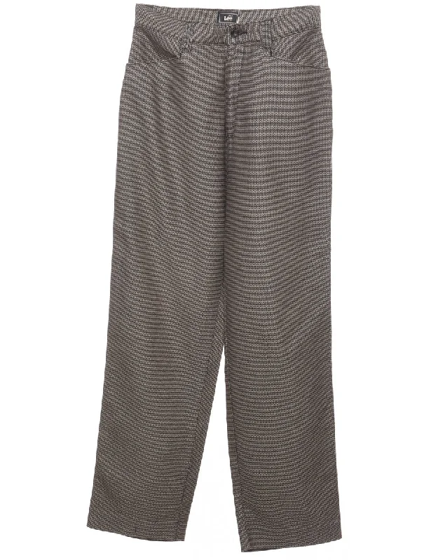 Black Trousers - W28 L30 Trousers Floral Bohemian