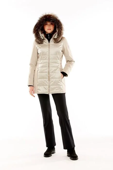 M. Miller Reed Stretch Combination Coat with Winterfrost Stone Microtech Turtleneck Wrap Cape