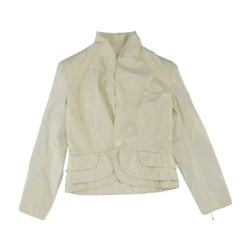 Ivory Solid Blazer Women's Custom Jacket