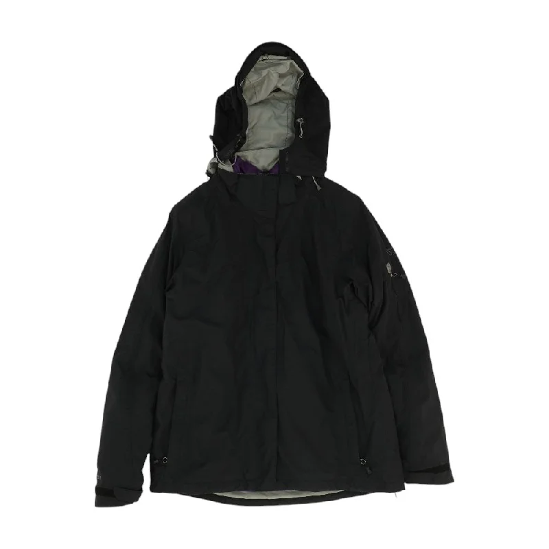 Black Solid Active Coat Knit Woven Fleece