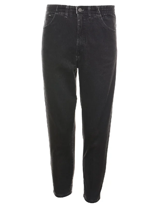 Lee High Waist Black Denim Trousers - W26 L27 Trousers Fall Fleece