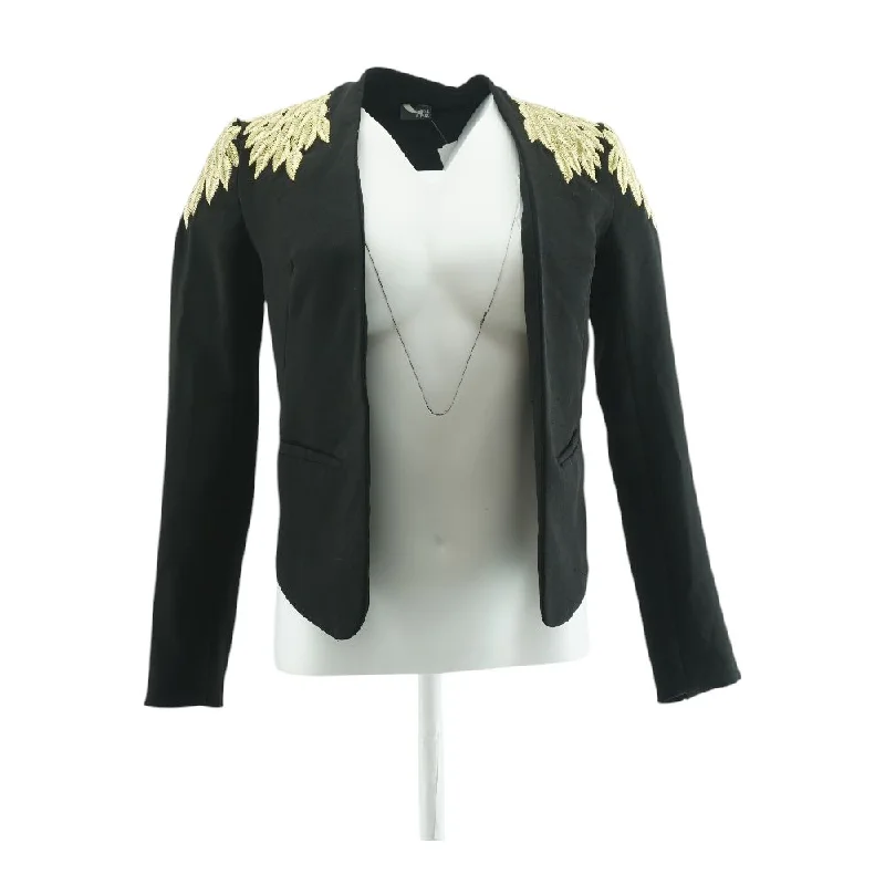 Black Solid Blazer Women's Unique Blazer