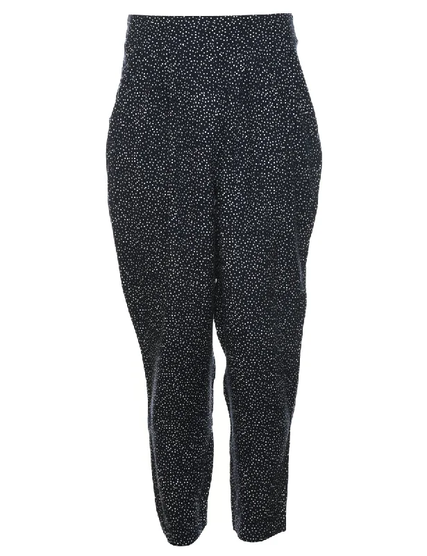 Spot Printed Trousers - W26 L28 Trousers Pleated Formal