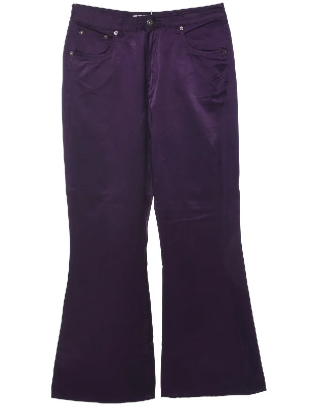 Flared Leg Y2K Trousers - W32 L31 Trousers Essential Wardrobe