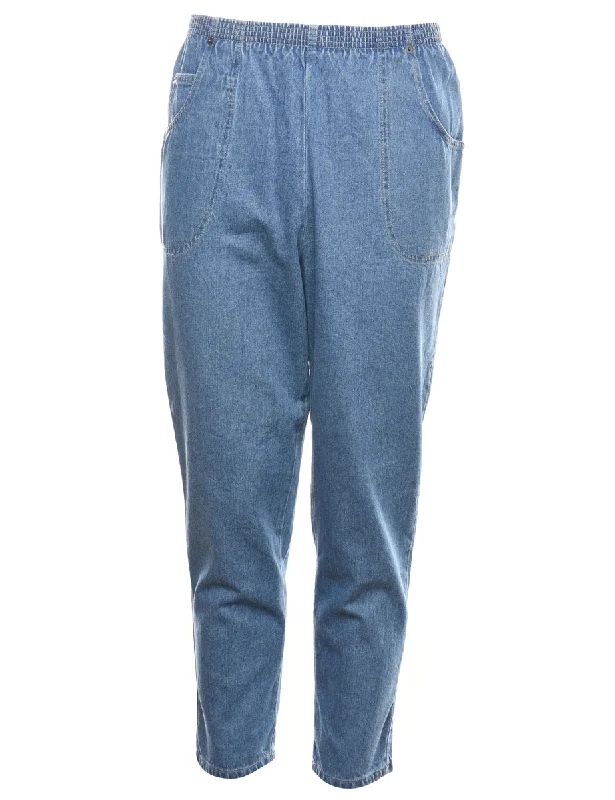 Tapered Light Wash Denim Trousers - W26 L28 Trousers Wedding White