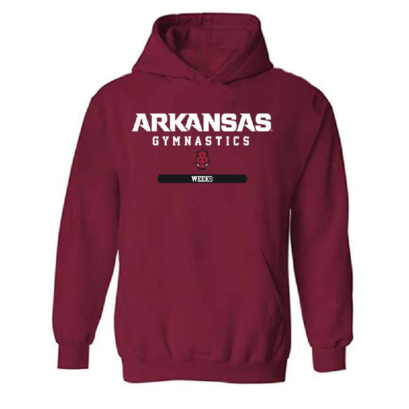 Arkansas - NCAA Women's Gymnastics : Julianna Weeks - Classic Shersey Hooded Sweatshirt Hoodie with Set-In Sleeves Structured Classic