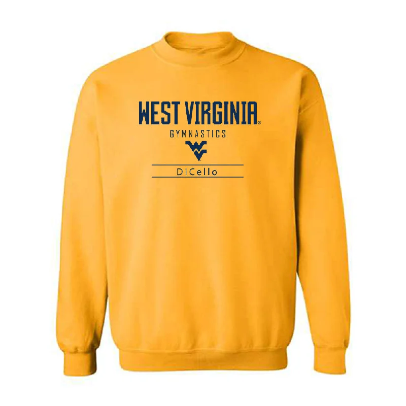 West Virginia - NCAA Women's Gymnastics : Karleigh DiCello - Classic Shersey Crewneck Sweatshirt Hoodie with Color Block Contrast Stylish