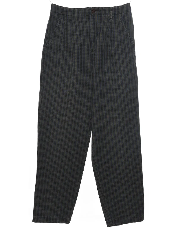 White Stag Checked Trousers - W26 L29 Trousers Designer Luxury