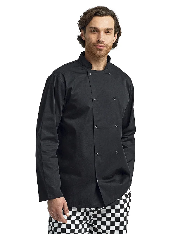 Artisan Collection by Reprime RP665 Unisex Studded Front Long-Sleeve Chef's Coat Vent Hem Cuff