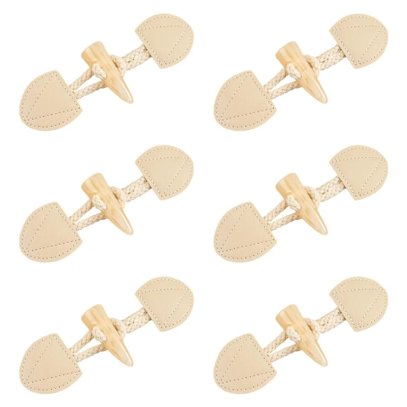 6 Sets Sew on Toggle Buttons Resin Horn Buttons for Winter Coat Bags Clothes Style D Hooded Jacket Zipper Jacket Button Jacket