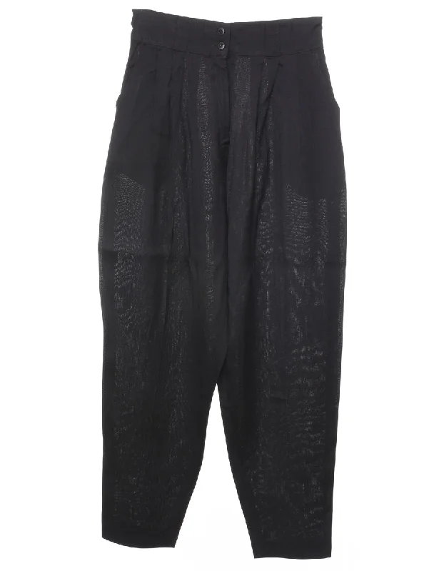 Black Tapered Trousers - W26 L26 Trousers Modern Contemporary