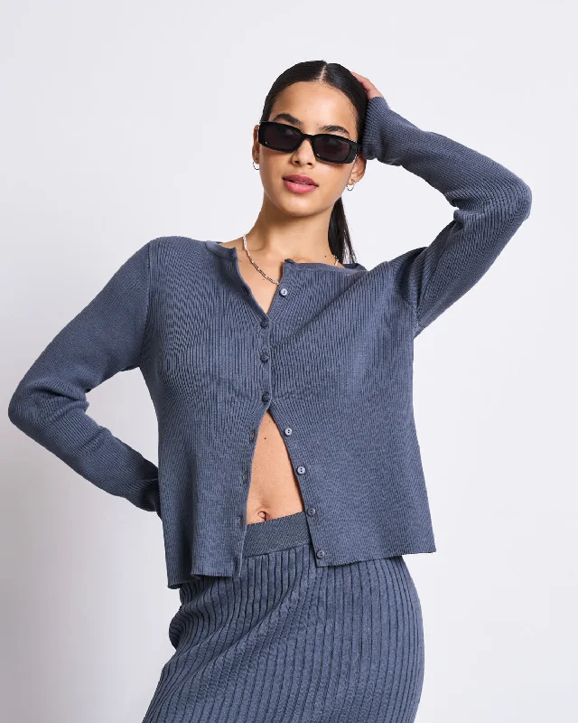 CREWNECK CARDIGAN GLIMT TURBULENCE GOTS Solid Print Embellished