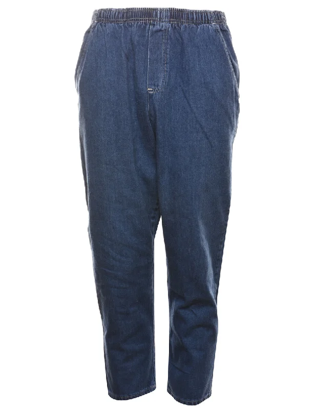 Dark Wash Denim Trousers - W28 L26 Trousers practical easy-care