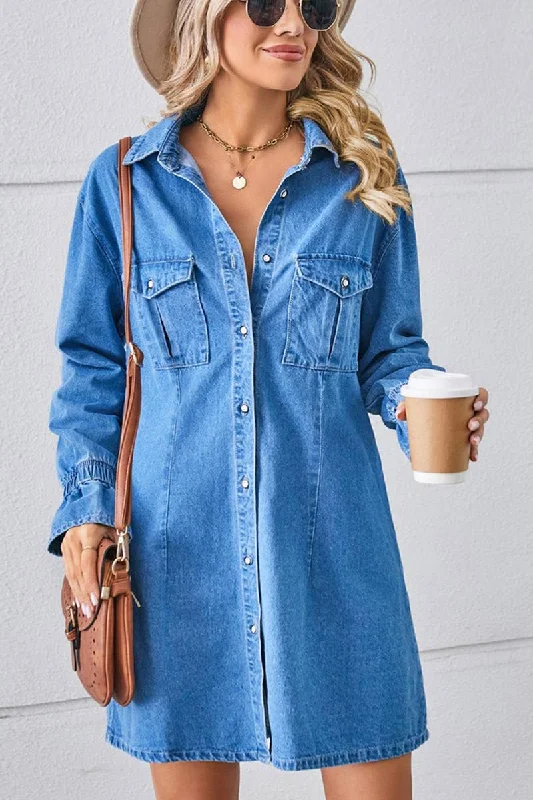 BELL SLEEVE LOOSE CARDIGAN DENIM SHIRT DRESS_CWDSD2576 Asymmetrical,ymmetric Pencil Cardigan BELL SLEEVE LOOSE CARDIGAN DENIM SHIRT DRESS_CWDSD2576 Asymmetrical,ymmetric Pencil Cardigan